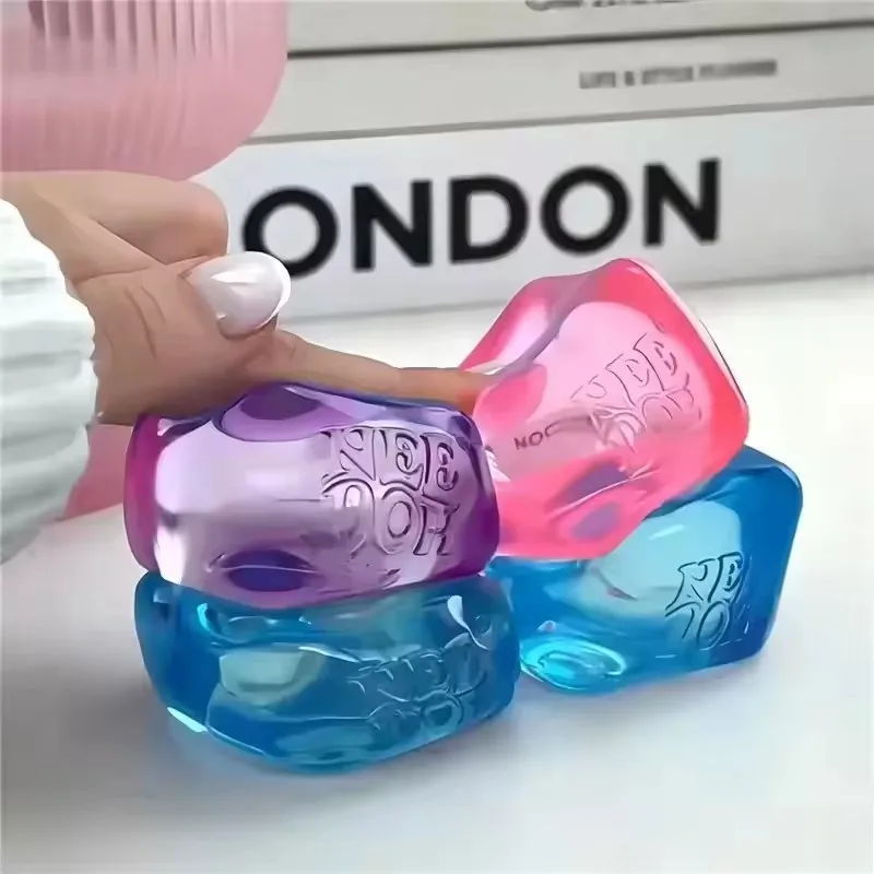 Schylling Rainbow Teenie Nee Doh Stress Balls 6pcs Soft Squishy Toys Anxiety Relief Squeeze Toys For Teenager Calm Mood