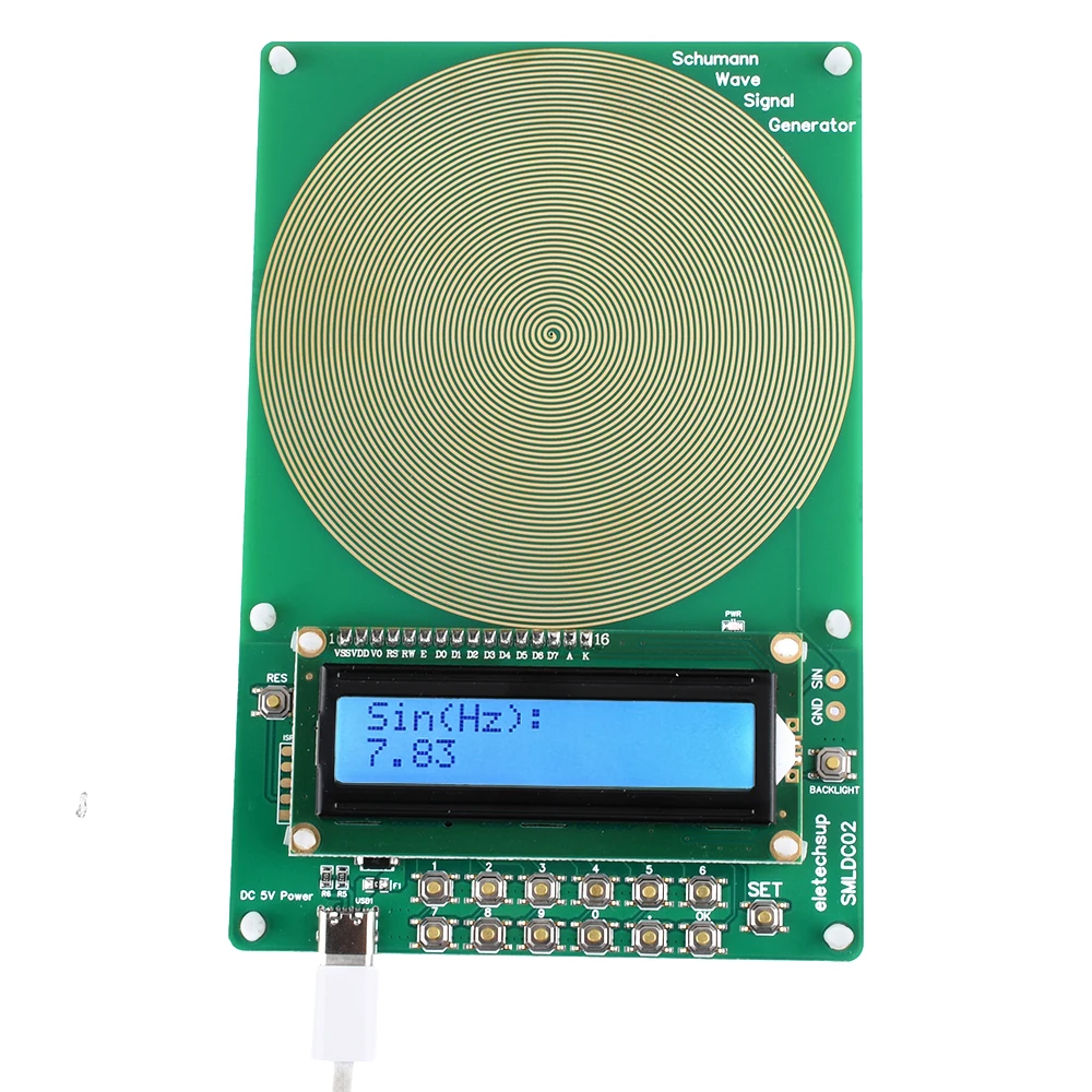 Adjustable 0.1Hz-100000Hz 7.83HZ Schumann Resonance Ultra-low Frequency Pulse Wave Generator Audio Resonator DC 5V
