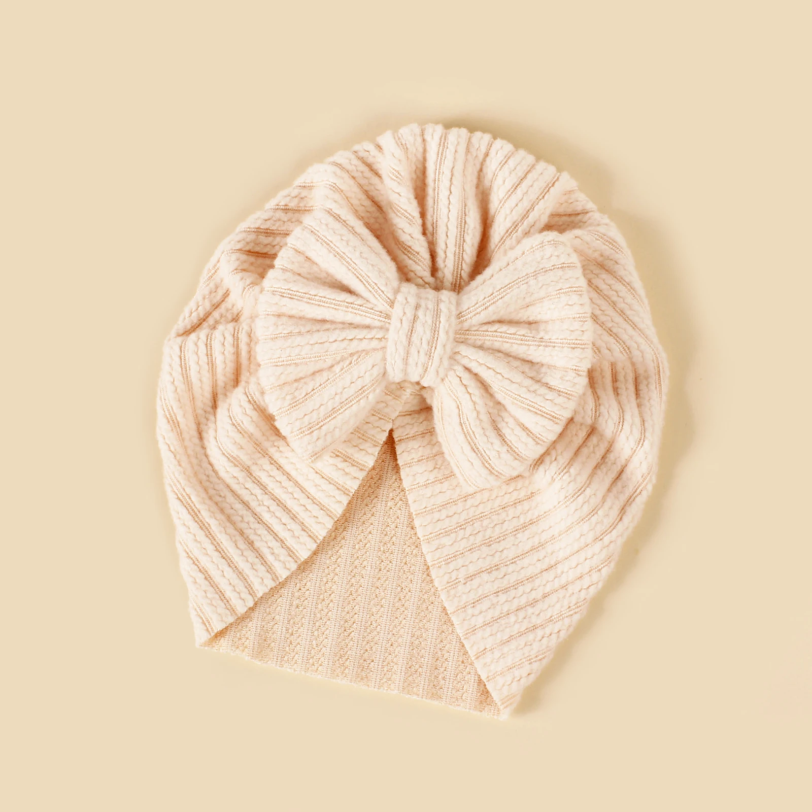 Baby Knot Turban Newborn Ribbed Hat 0-5T Elastic Knitted Bow Indian Cap Winter Cute Hats Infant Toddler Thick Girls Boy Kid New