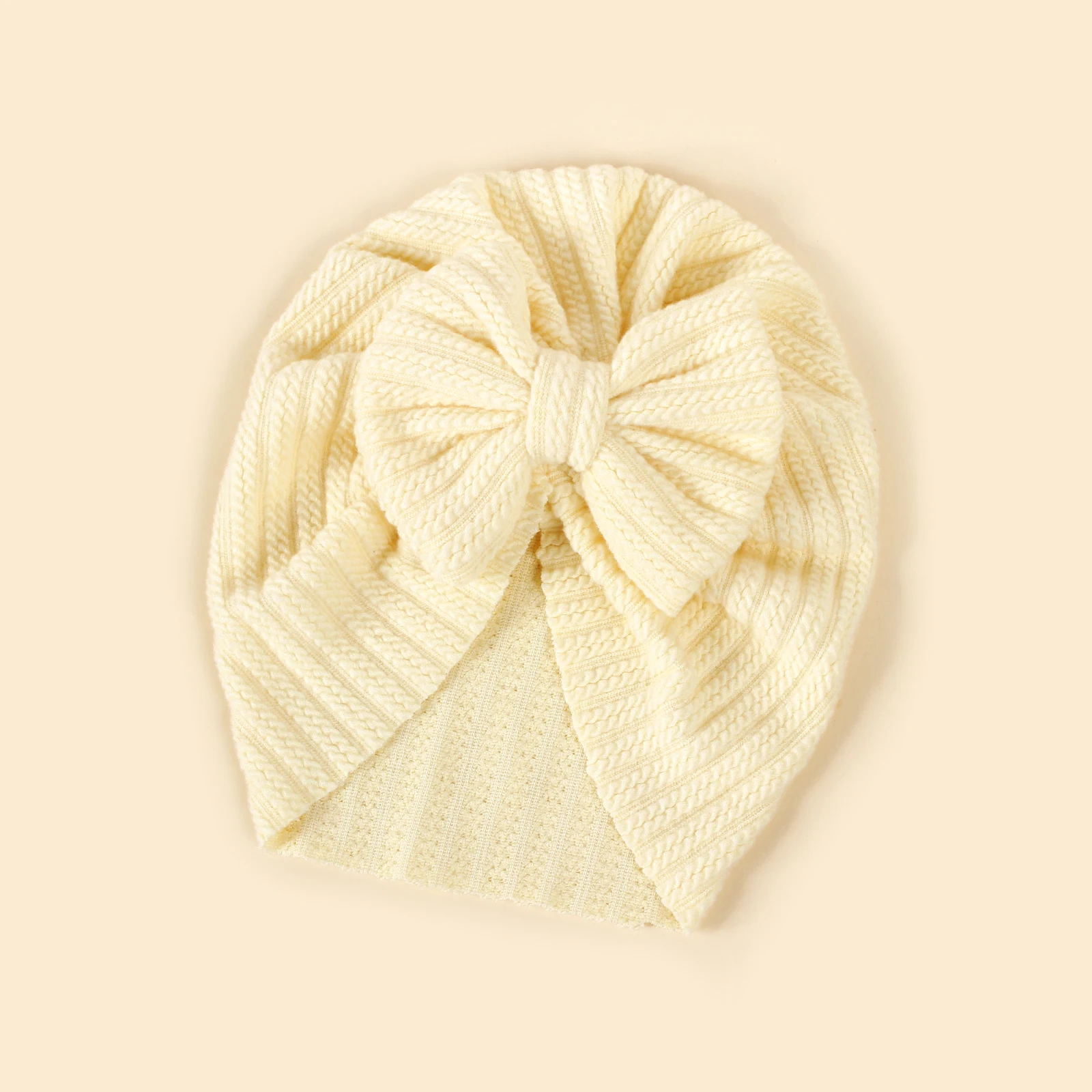 Baby Knot Turban Newborn Ribbed Hat 0-5T Elastic Knitted Bow Indian Cap Winter Cute Hats Infant Toddler Thick Girls Boy Kid New