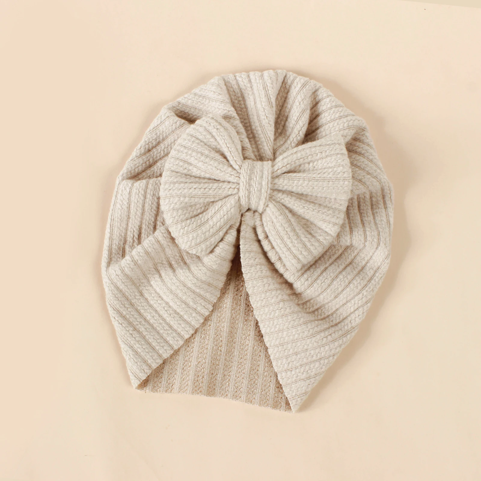 Baby Knot Turban Newborn Ribbed Hat 0-5T Elastic Knitted Bow Indian Cap Winter Cute Hats Infant Toddler Thick Girls Boy Kid New