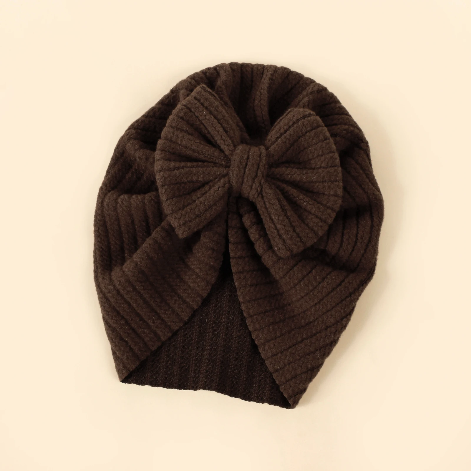 Baby Knot Turban Newborn Ribbed Hat 0-5T Elastic Knitted Bow Indian Cap Winter Cute Hats Infant Toddler Thick Girls Boy Kid New