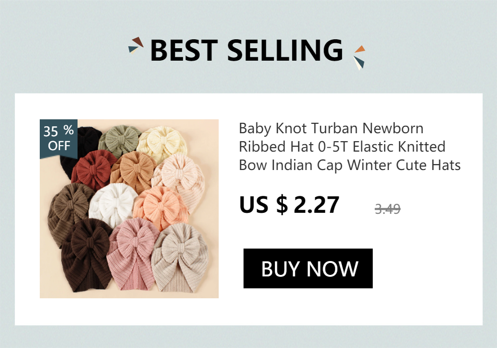 Baby Knot Turban Newborn Ribbed Hat 0-5T Elastic Knitted Bow Indian Cap Winter Cute Hats Infant Toddler Thick Girls Boy Kid New