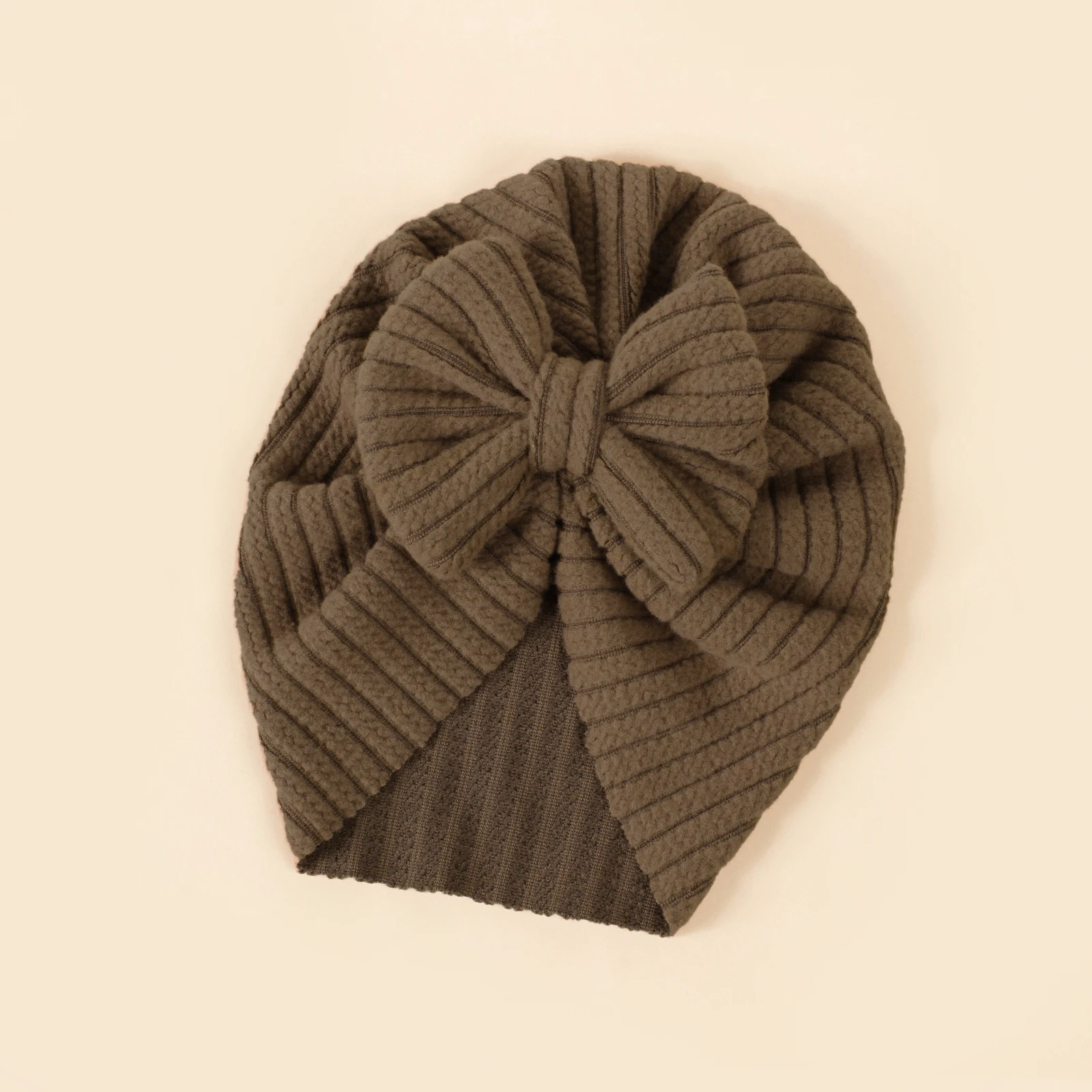 Baby Knot Turban Newborn Ribbed Hat 0-5T Elastic Knitted Bow Indian Cap Winter Cute Hats Infant Toddler Thick Girls Boy Kid New