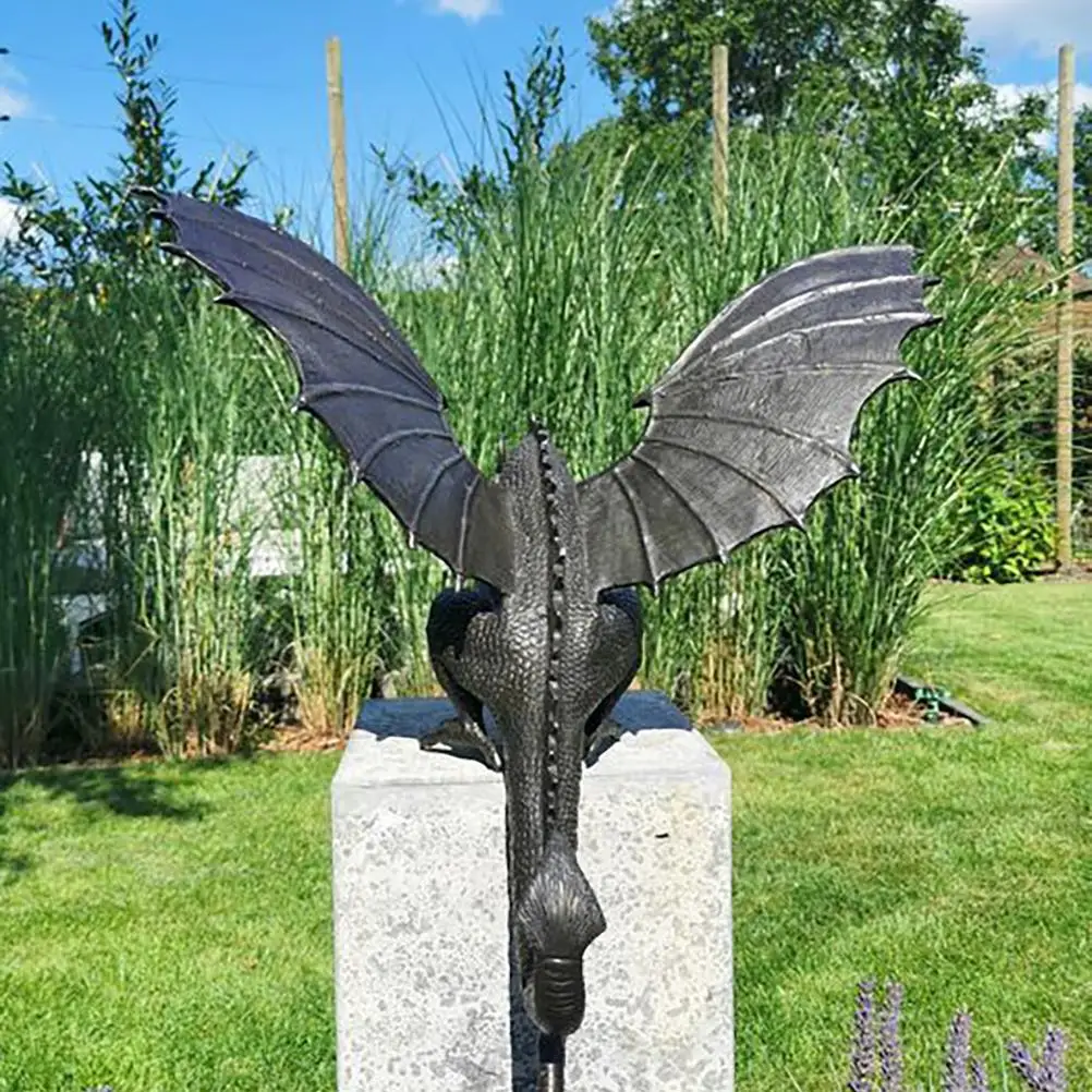 Garden Dragon Statue Fountain Dragon Ornament Resin Water Feature Sculpture for Home Garden Decoration