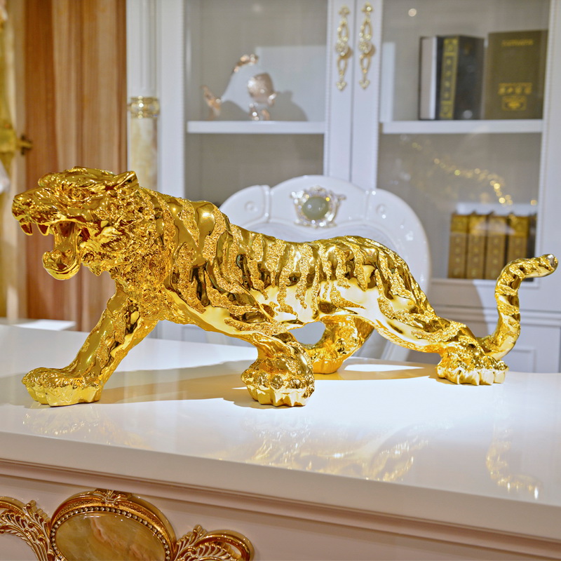 Resin Tiger Chinese Zodiac Tiger Home Decorations Natural Resin Making Birthday Gifts and Christmas Gifts Wedding decoration