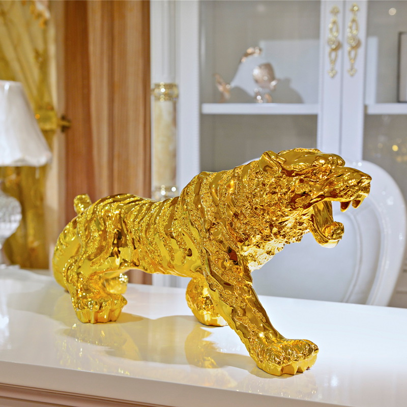 Resin Tiger Chinese Zodiac Tiger Home Decorations Natural Resin Making Birthday Gifts and Christmas Gifts Wedding decoration