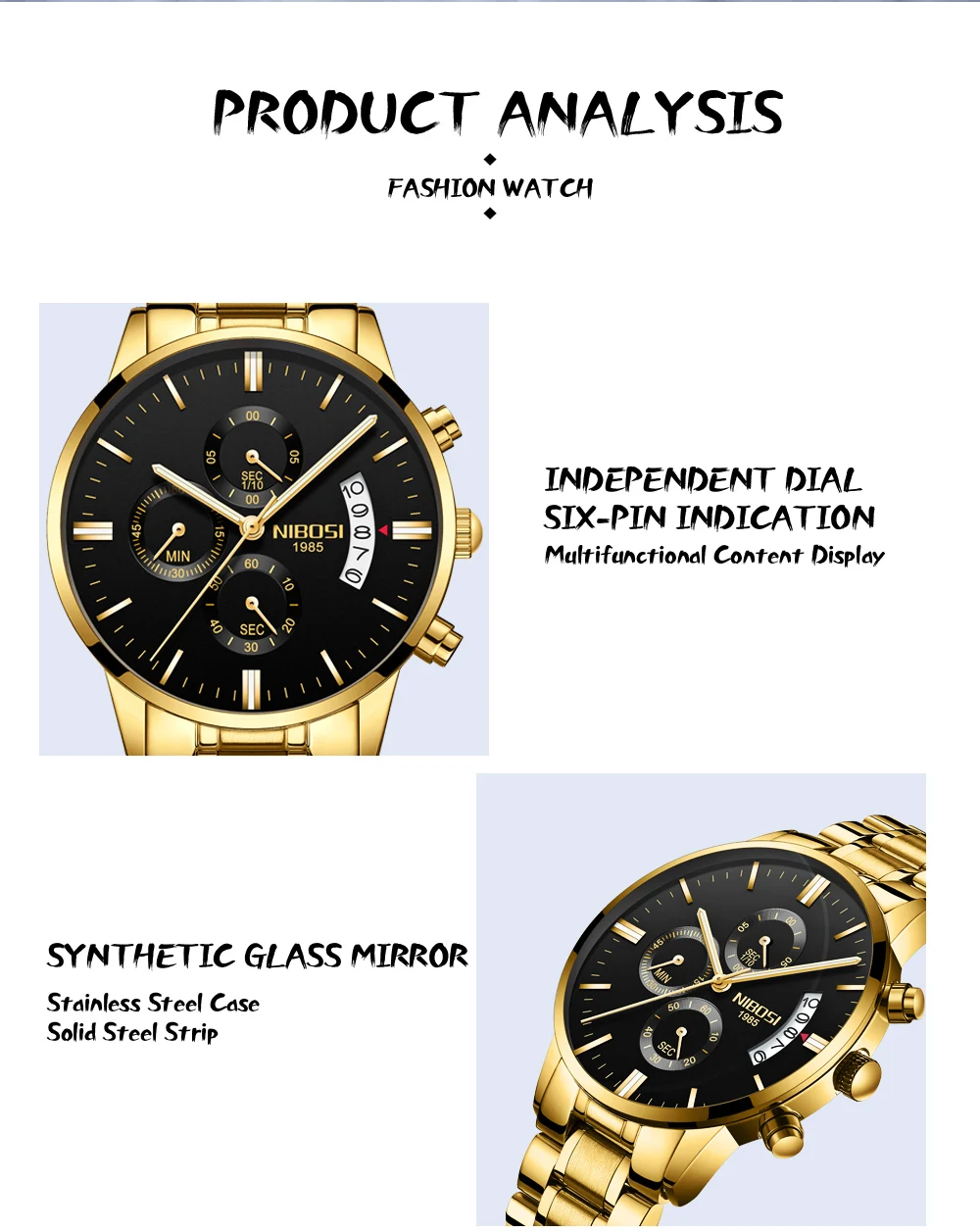NIBOSI Mens Watches Top Brand Luxury Famous Men's Fashion Casual Dress Watch Military Quartz Wristwatches Saat Relogio Masculino