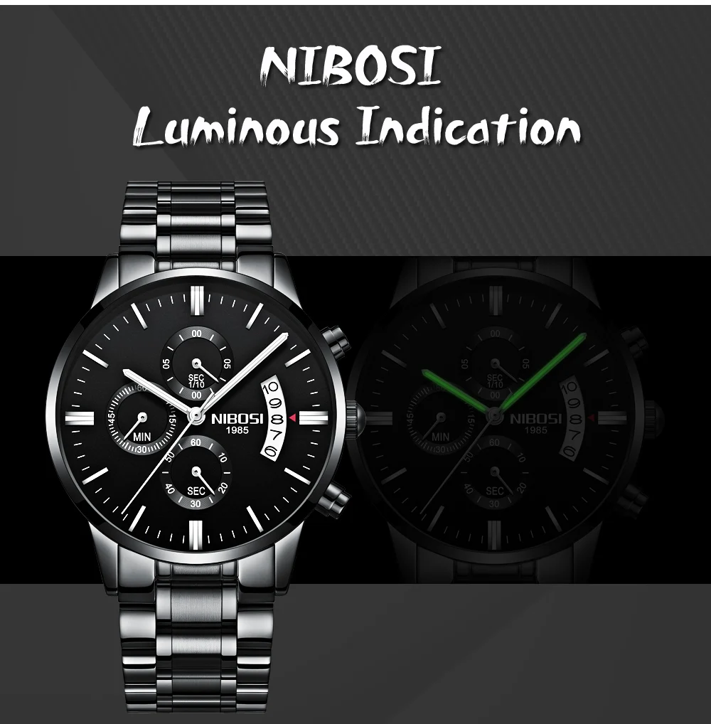 NIBOSI Mens Watches Top Brand Luxury Famous Men's Fashion Casual Dress Watch Military Quartz Wristwatches Saat Relogio Masculino