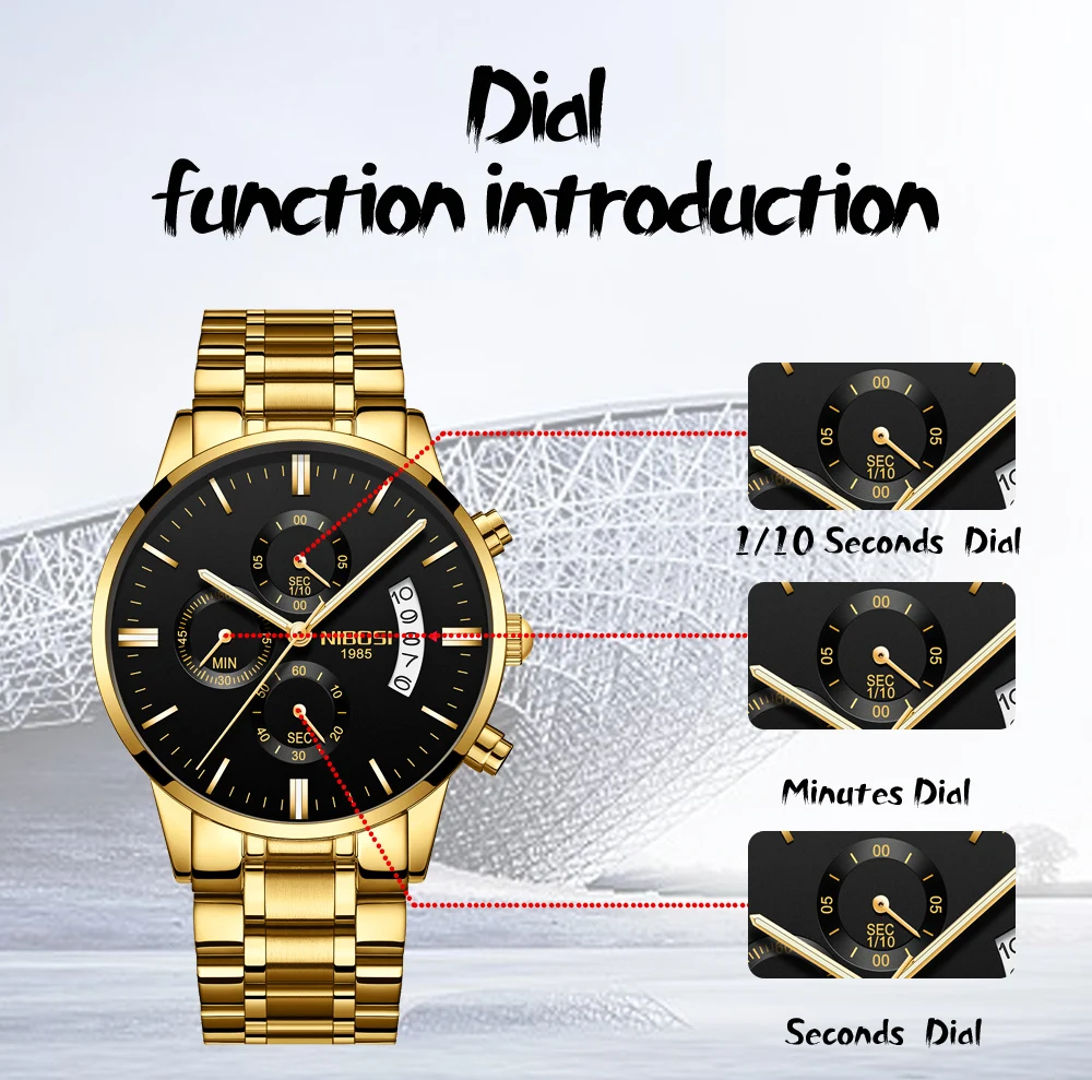 NIBOSI Mens Watches Top Brand Luxury Famous Men's Fashion Casual Dress Watch Military Quartz Wristwatches Saat Relogio Masculino
