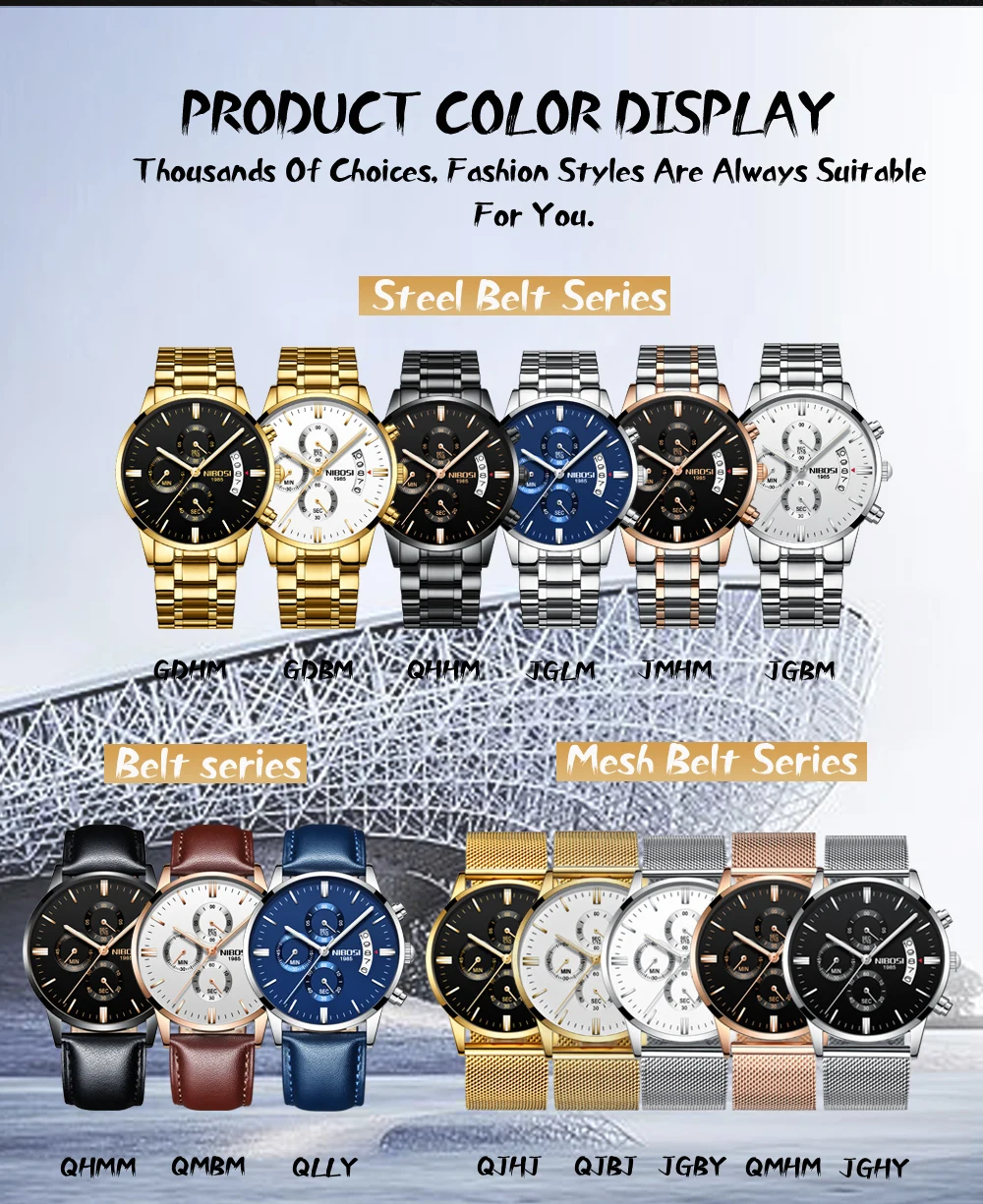 NIBOSI Mens Watches Top Brand Luxury Famous Men's Fashion Casual Dress Watch Military Quartz Wristwatches Saat Relogio Masculino