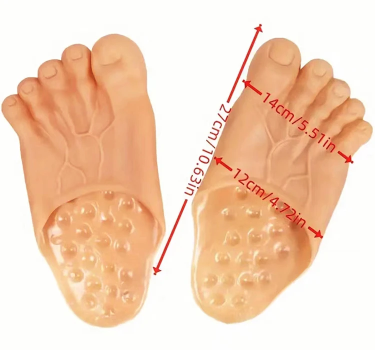 Funny Green Big Toe Slippers Men's Beach Shoes Home Slippers Parody Giant Five Finger Slipper Halloween Cosplay Intersting Shoes