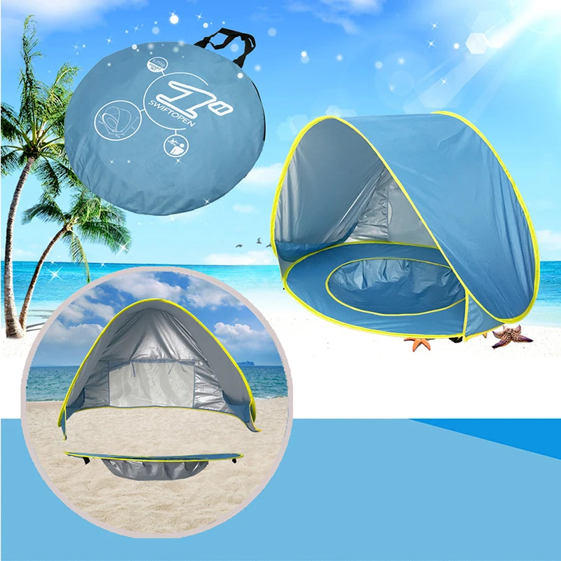 Baby Beach Tent with Pool UV Protection Sunshelter Pop Up Portable Shade Pool Child Kid Outdoor Fun-Play Instant Camping Tent