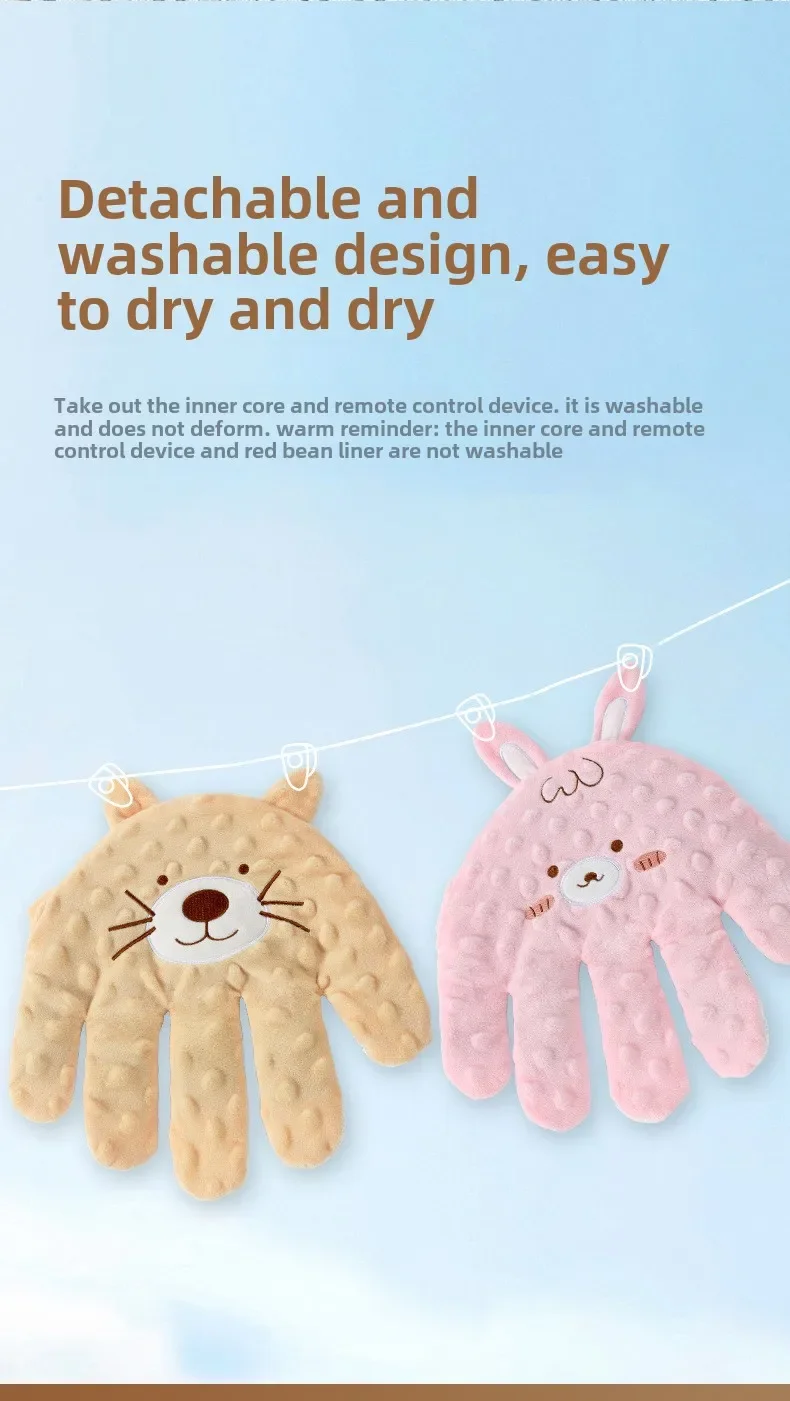 Babies Soothing Palms Baby Sleep Aid Infant Calming Sleeper with Safety Remote Control Slaps Plush Hand Palms for Toddler