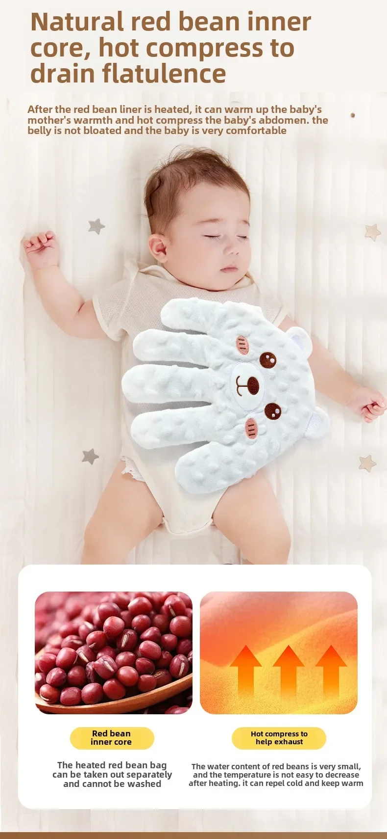 Babies Soothing Palms Baby Sleep Aid Infant Calming Sleeper with Safety Remote Control Slaps Plush Hand Palms for Toddler