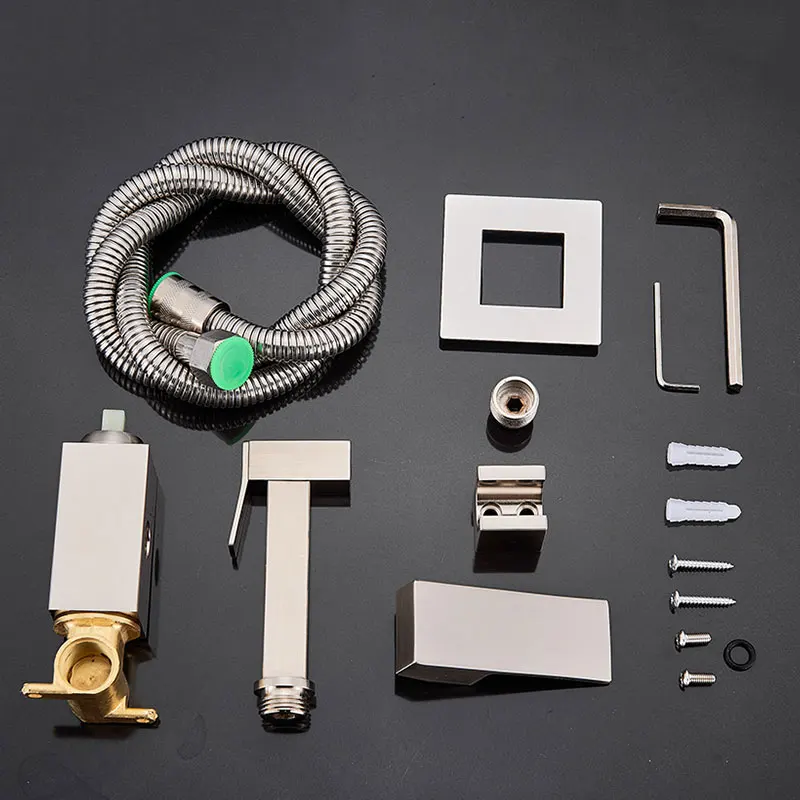 Portable Bidet Sprayer Set Black Bidet Faucet Stainless Steel Toilet Faucet Hot Cold Water Mixer Bathroom Shower Head