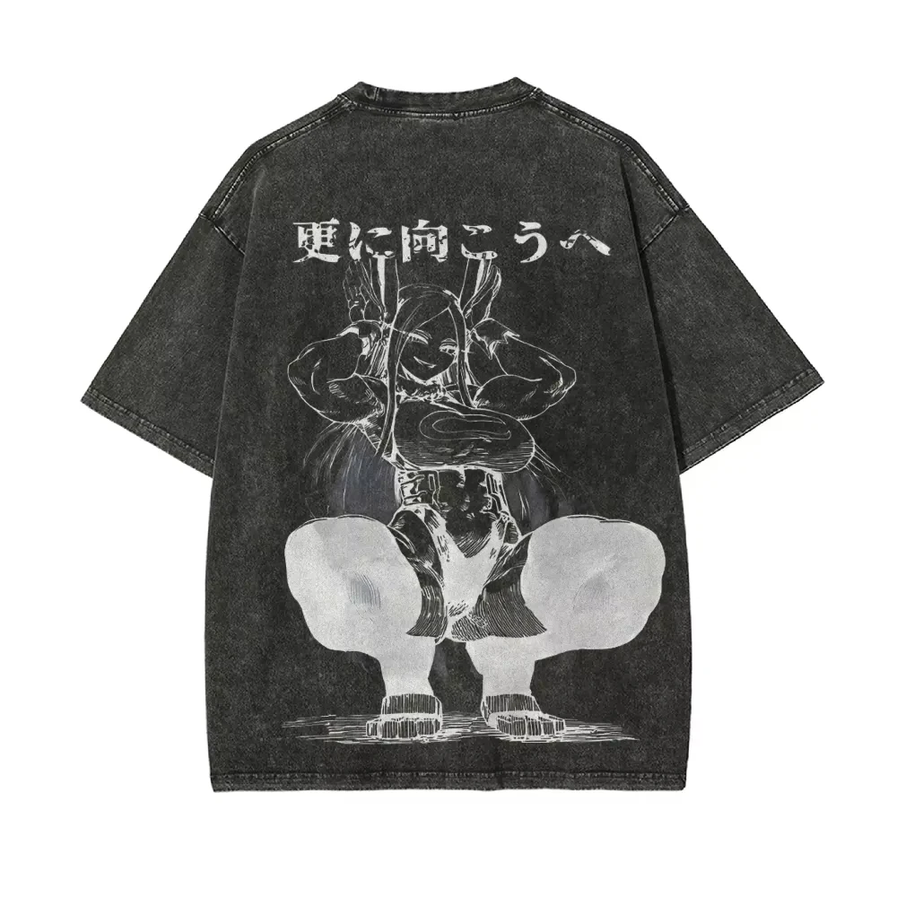 Mirko T Shirt My Hero Academia Men Acid Wash Anime Rabbit Hero Graphic Cotton Streetwear Plus Ultra Manga Vintage Tee Top