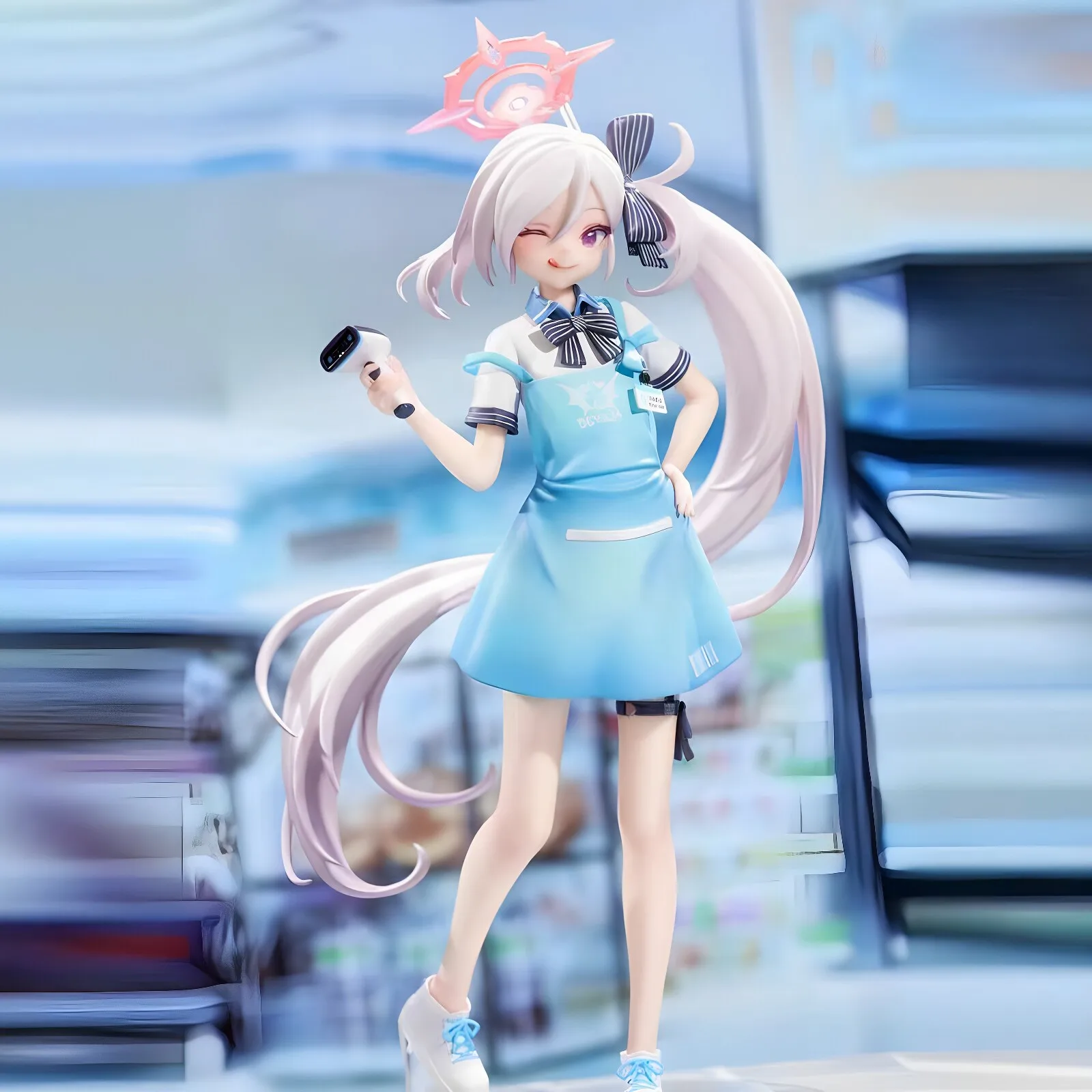 Spot hair, azure file light yellow Muyue figure animation two-dimensional beautiful girl chassis desktop ornament boys gift