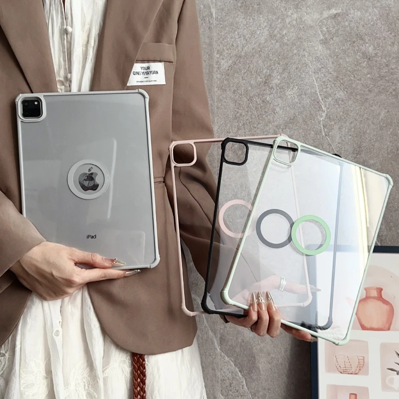 Magnetic Suction Ring Case for iPad A16 11th 2025 10th 10.9 Air 4 5 Acrylic Cover iPad Pro 2024 11 13 12.9 2022 Back Shell Funda