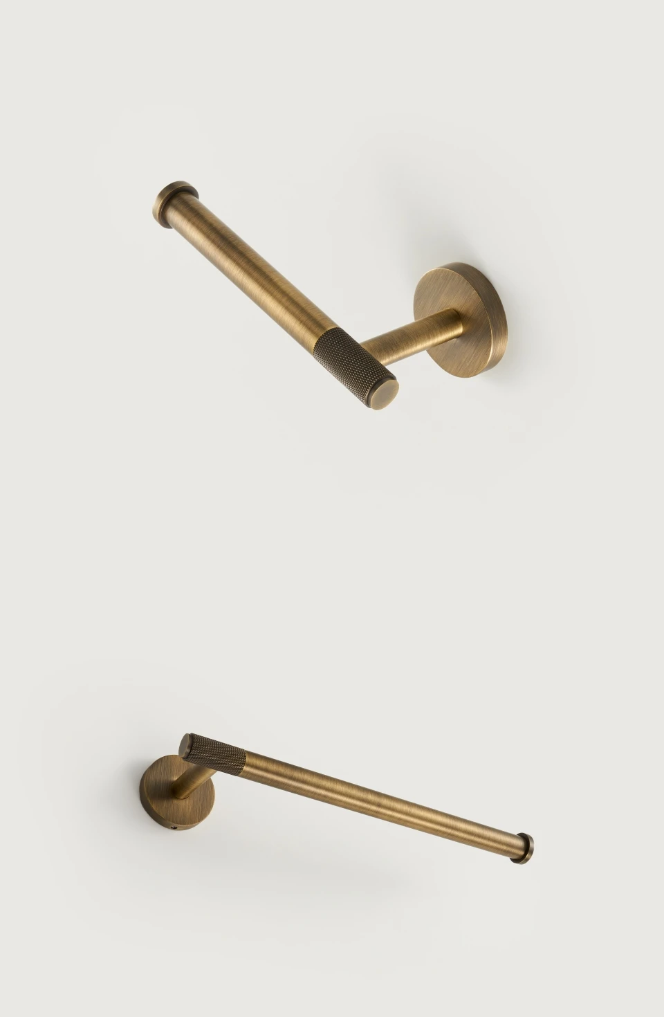 NURLIN Brass Knurled Antique Bronze Bathroom Hardware Towel Rack Toilet Paper Holder Wall Hook