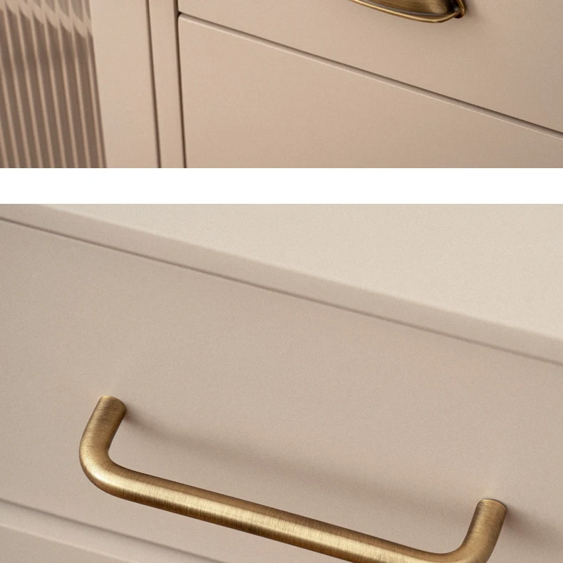 Santaya U-shaped Antique Brass Brushed Furniture Handle Solid Brass Shell Drawer Knob Modern Simple Kitchen Cabinet Long Pull