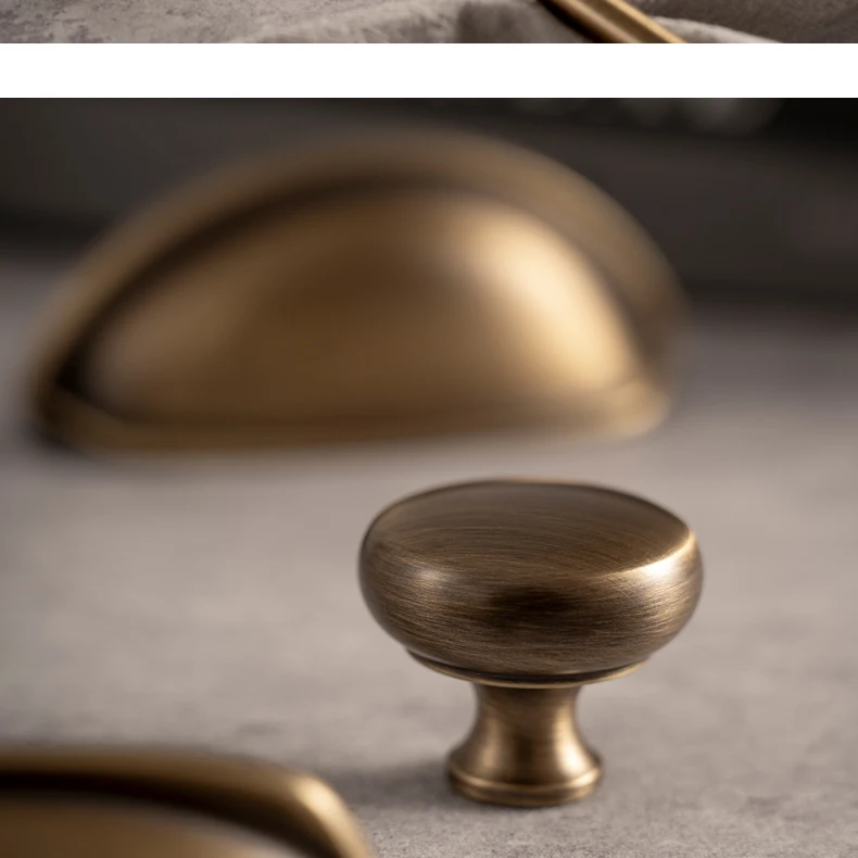 Santaya U-shaped Antique Brass Brushed Furniture Handle Solid Brass Shell Drawer Knob Modern Simple Kitchen Cabinet Long Pull