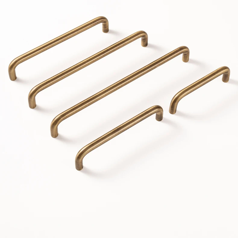 Santaya U-shaped Antique Brass Brushed Furniture Handle Solid Brass Shell Drawer Knob Modern Simple Kitchen Cabinet Long Pull