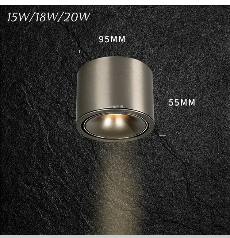 Bauhaus Ultra-Thin Surface-Mounted Downlight. Modern Minimalist Anti-Glare Ceiling Lamp / 30° Adjustable. Indoor Lighting 7W 10W