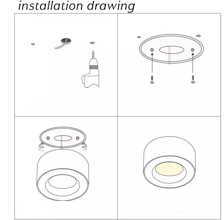 Bauhaus Ultra-Thin Surface-Mounted Downlight. Modern Minimalist Anti-Glare Ceiling Lamp / 30° Adjustable. Indoor Lighting 7W 10W
