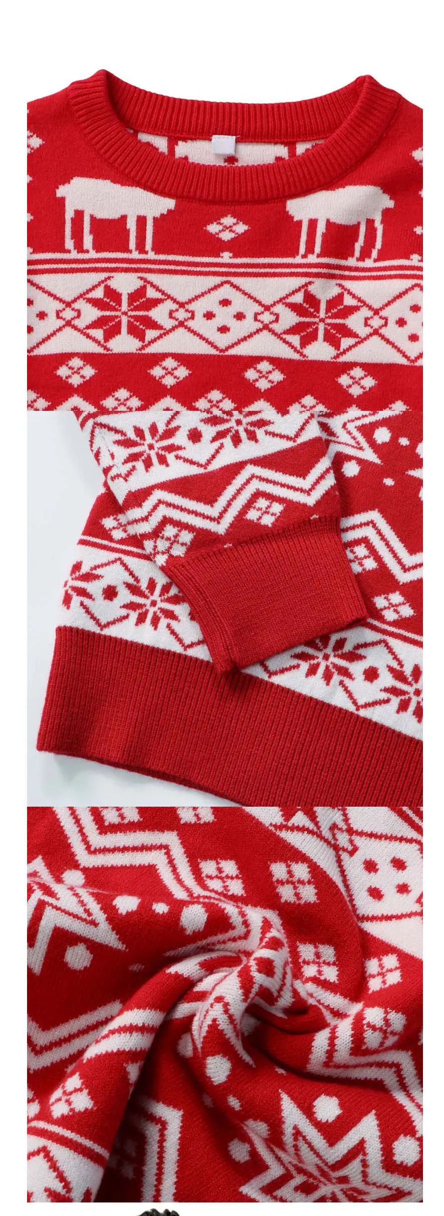 PatPat Christmas Family Matching Holiday Theme Moose Snowflake Print Long Sleeve Tops