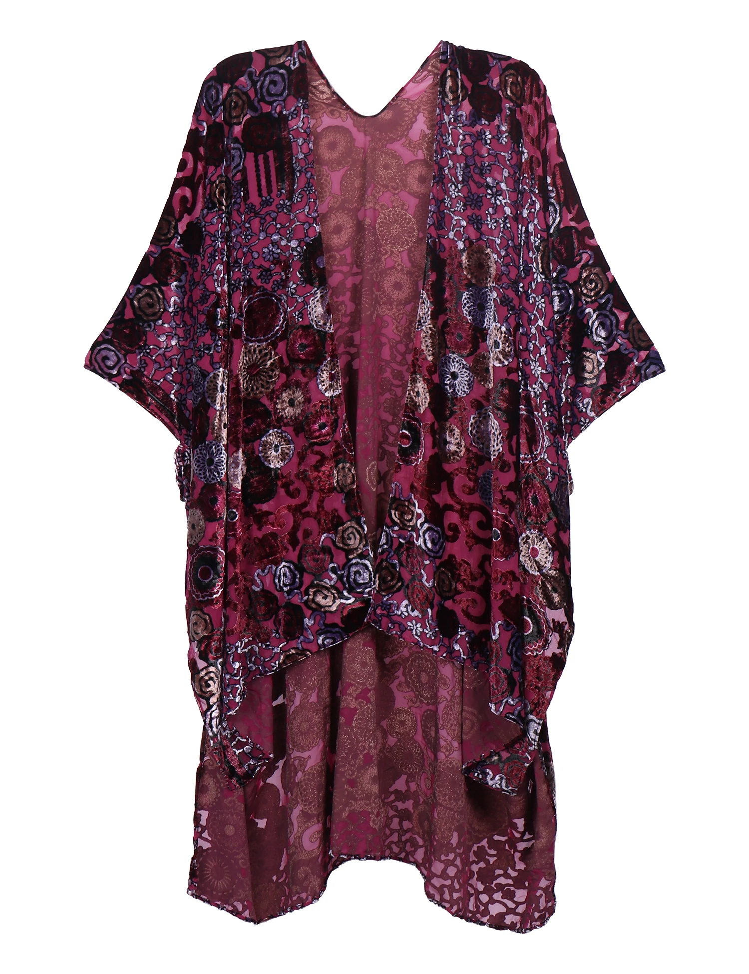 MJSERECA Bohemian Fashion women burnt plush kimono long cardigan with tassel beach cover-up luxury Holiday Casual Cardigan Shawl