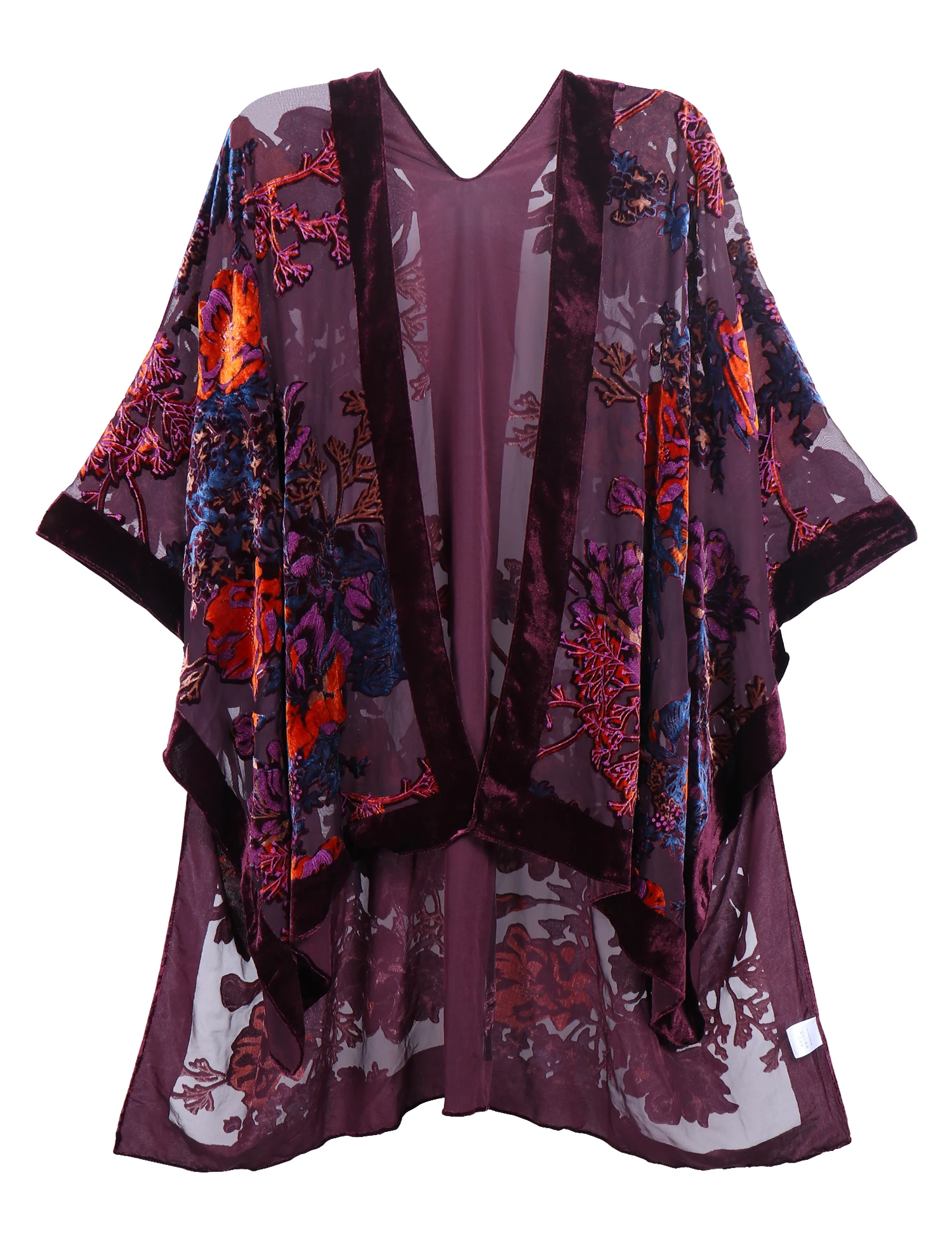 MJSERECA Bohemian Fashion women burnt plush kimono long cardigan with tassel beach cover-up luxury Holiday Casual Cardigan Shawl