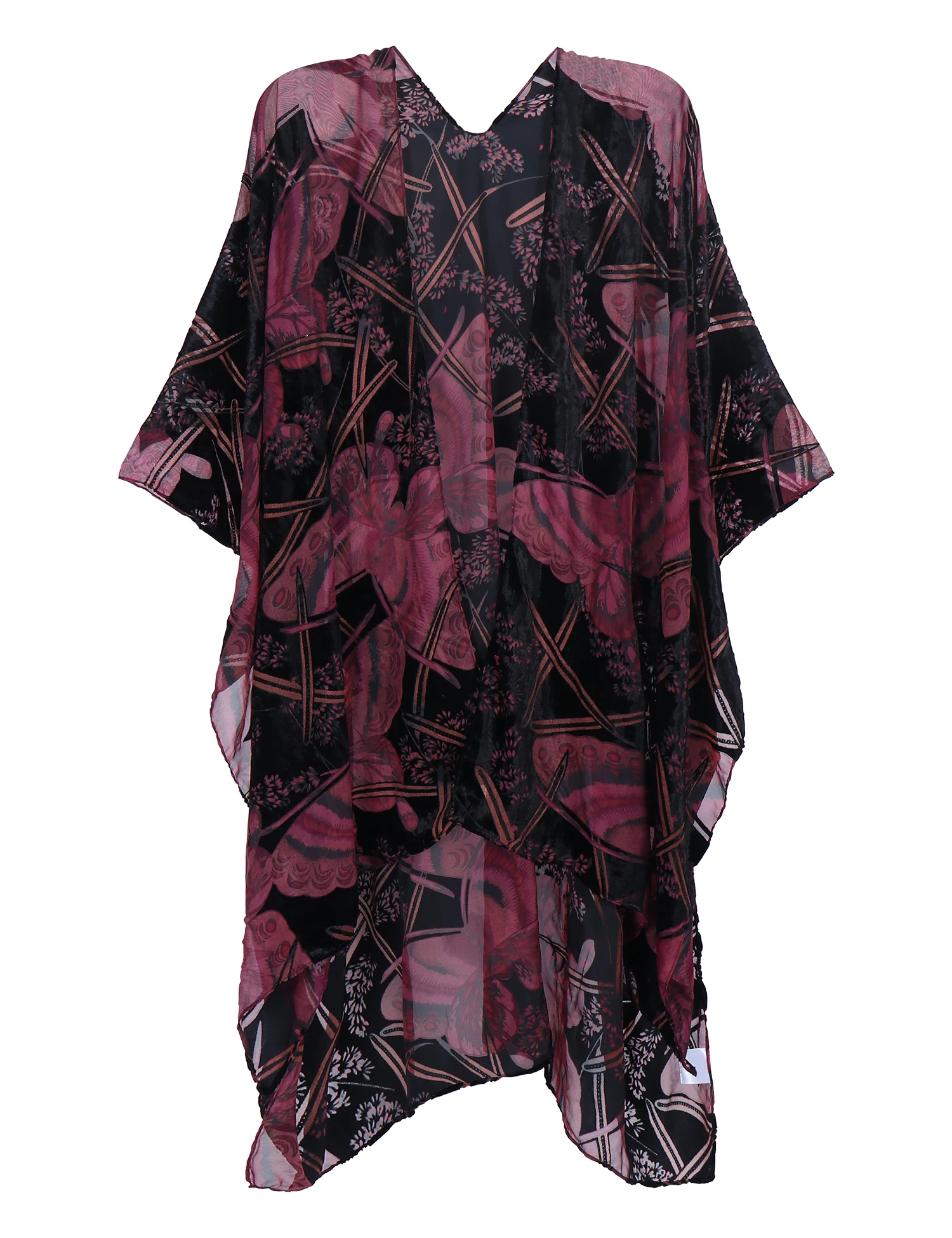 MJSERECA Bohemian Fashion women burnt plush kimono long cardigan with tassel beach cover-up luxury Holiday Casual Cardigan Shawl