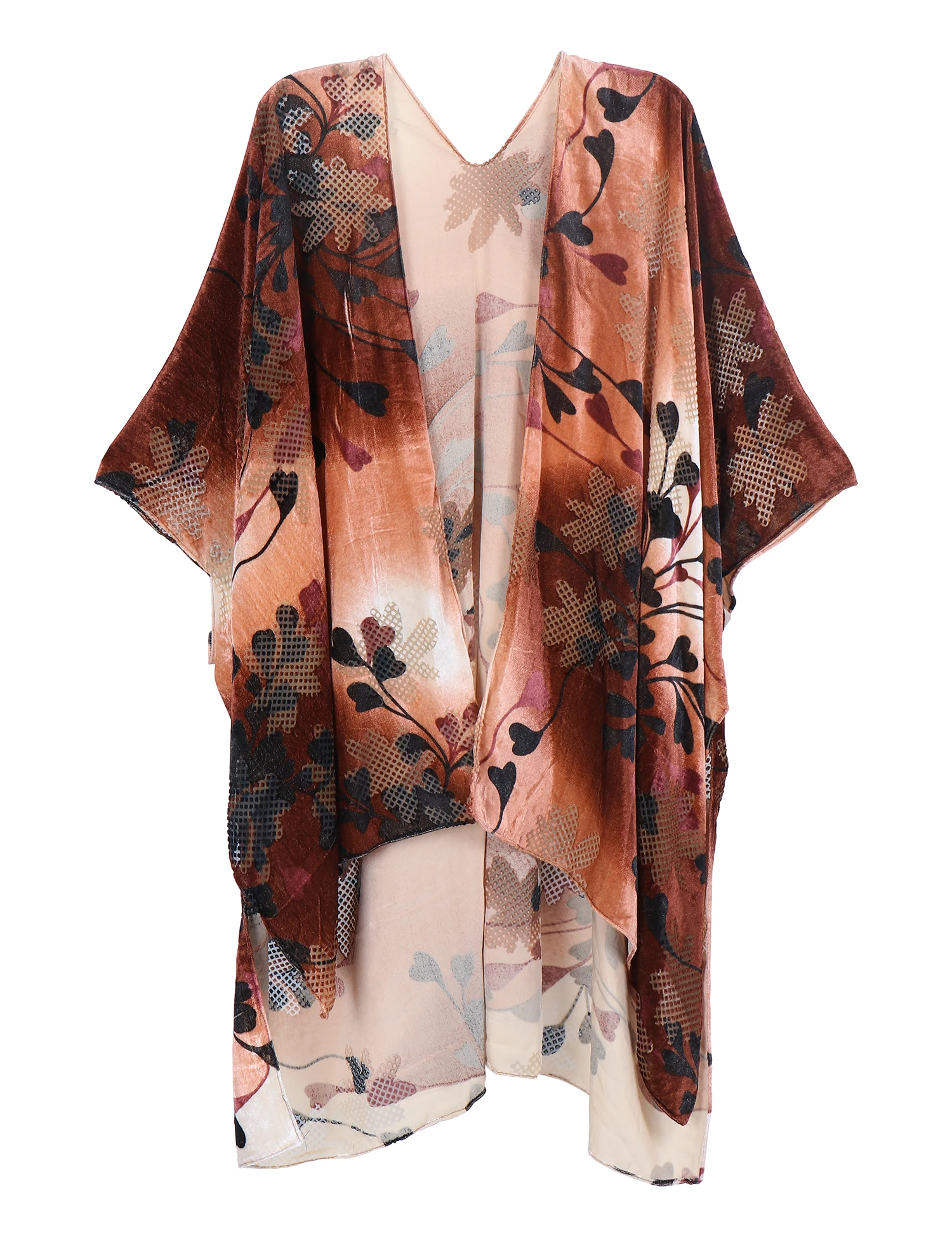 MJSERECA Bohemian Fashion women burnt plush kimono long cardigan with tassel beach cover-up luxury Holiday Casual Cardigan Shawl