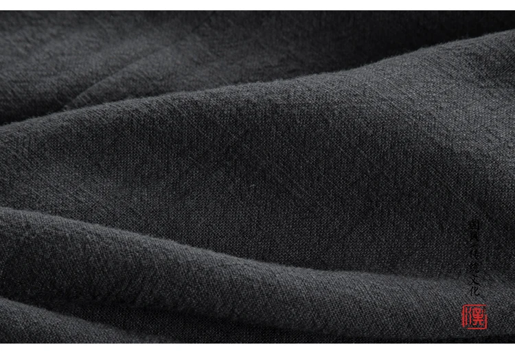 Men's Chinese Style Linen Cardigan Jacket Loose Black Kimono Jacket Solid Color Self-Tie Hanfu Traditional Clothing 4Xl