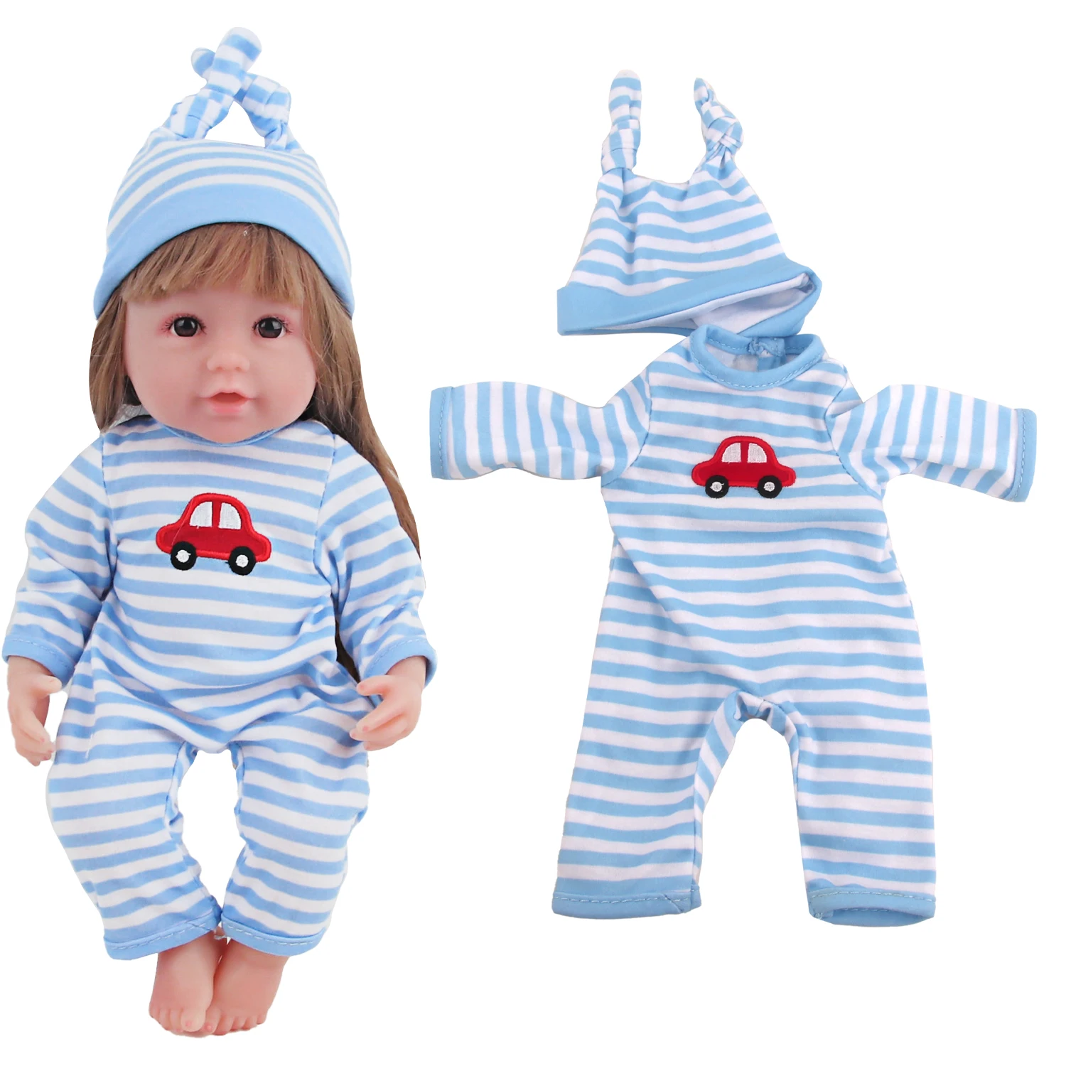 12-inch New Baby Girl Doll Clothes Cute Rabbit Car Chick Jumpsuits Pajamas For 30cm Cotton Doll Toy Accessories