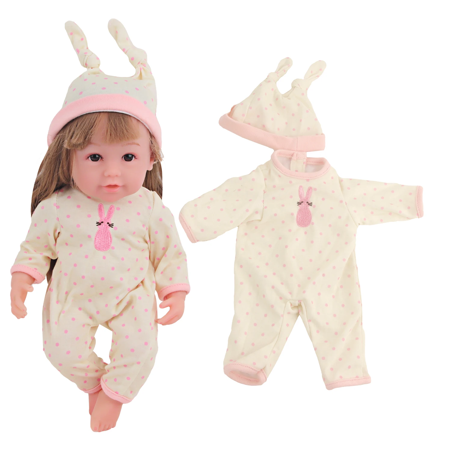12-inch New Baby Girl Doll Clothes Cute Rabbit Car Chick Jumpsuits Pajamas For 30cm Cotton Doll Toy Accessories