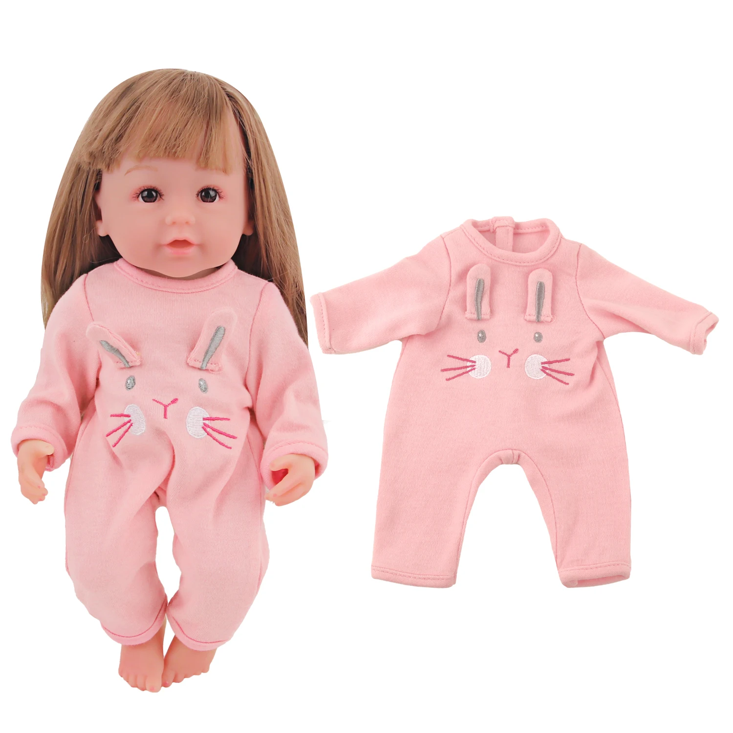 12-inch New Baby Girl Doll Clothes Cute Rabbit Car Chick Jumpsuits Pajamas For 30cm Cotton Doll Toy Accessories