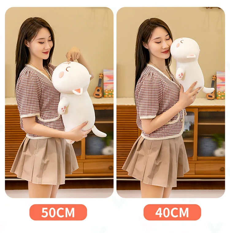 Mitao Cat Kawaii Plush Toys Cute Animal Soft Stuffed Pillow Couple Peach Cat Plushie Doll Cartoon Decorate Kids Birthday Gifts