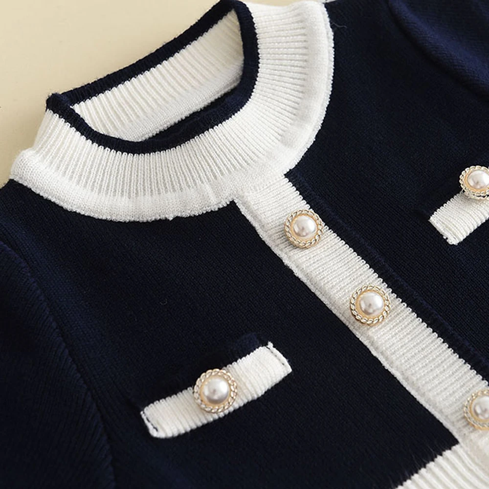Bear Leader Autumn Winter Girls Sweater Long Sleeve Dress Vest Stripe Party Girl Baby Retro Knitted Wool Dress Casual Vestidos
