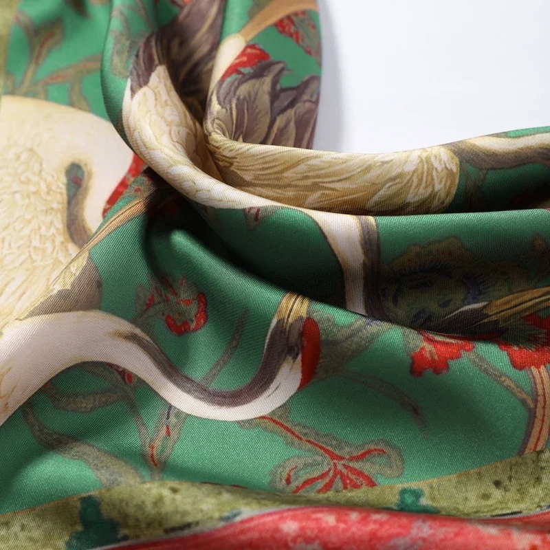 Boho Printed Tassel Square Scarf Women Green Fashion Casual Patchwork Female Shawls 2026 New Lady All-matching Vintage Outwears