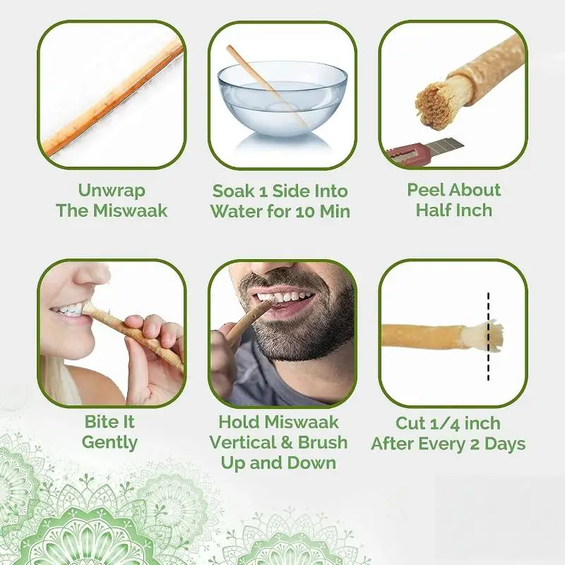 1Pcs S/L Misvak toothbrush Portable Natural Miswak Toothbrush Traditional Teeth Whitener & Manual Tooth Care Stick For Travel