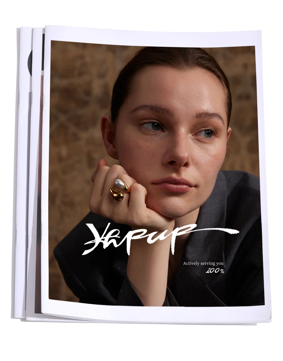 Yhpup Fashion Imitation Pearl Water Drop Finger Ring Women 316L Stainless Steel Elegant Gold Platinum Plated Jewelry