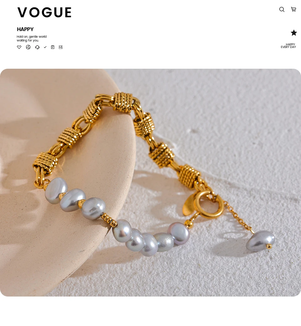Yhpup Luxury Natural Freshwater Pearl Grey Beads Metal Wrist Bracelet Bangle High Quality Golden Jewelry Mother's Fashion Gift