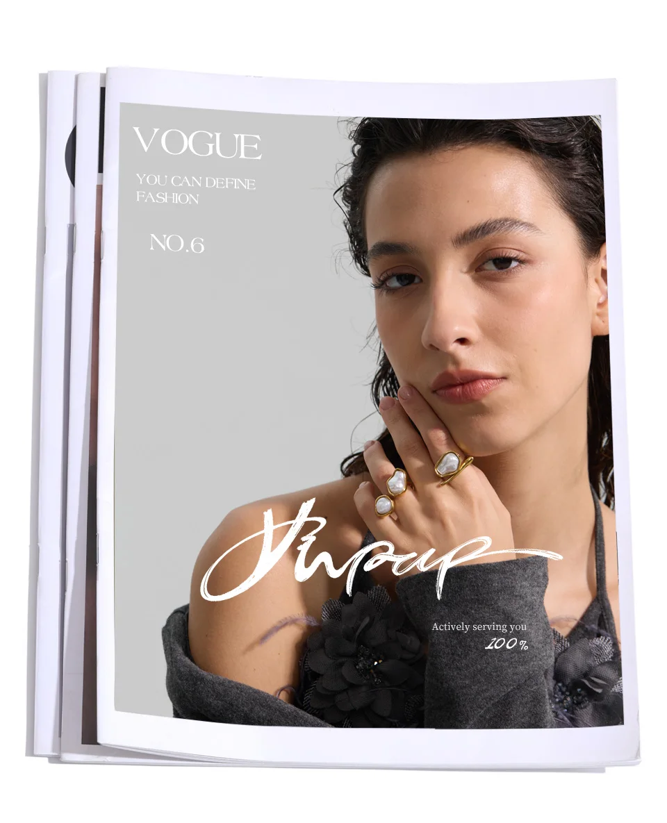 Yhpup 2025 Baroque Simulated Pearls Vintage Ring for Women 18K Golden Plated Distinctive Fashion Attractive Finger Charm Jewelry