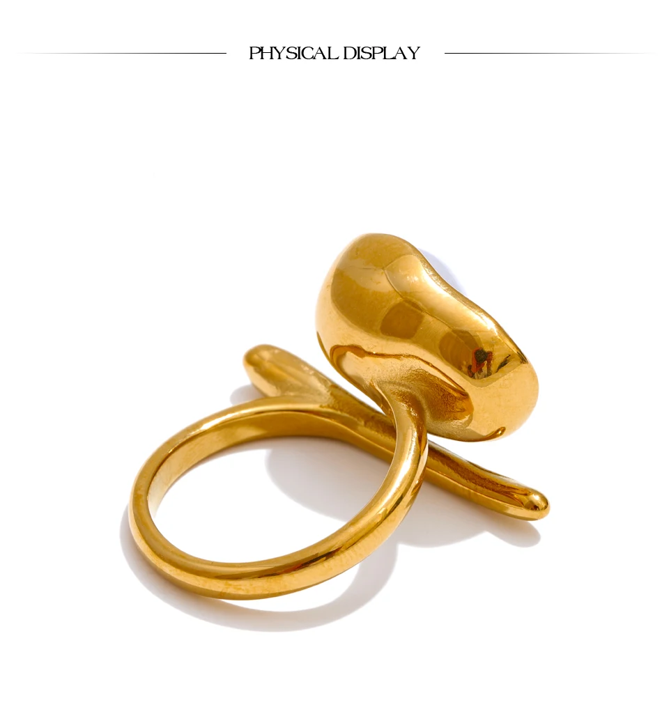 Yhpup 2025 Baroque Simulated Pearls Vintage Ring for Women 18K Golden Plated Distinctive Fashion Attractive Finger Charm Jewelry