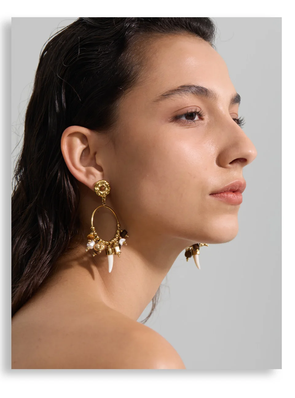 Yhpup Exclusive Style Waterproof Resin Wood Pearl Drop Charm Drop Earrings Stainless Steel Handmade Trendy Fashion Jewelry 2025