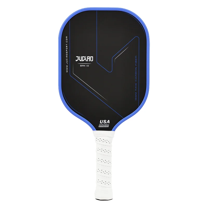 JUCIAO USAPA Approved Thermoformed Unibody T700 Raw Carbon Fiber Pickleball Paddle Spin Textured Surface With Foam Edge