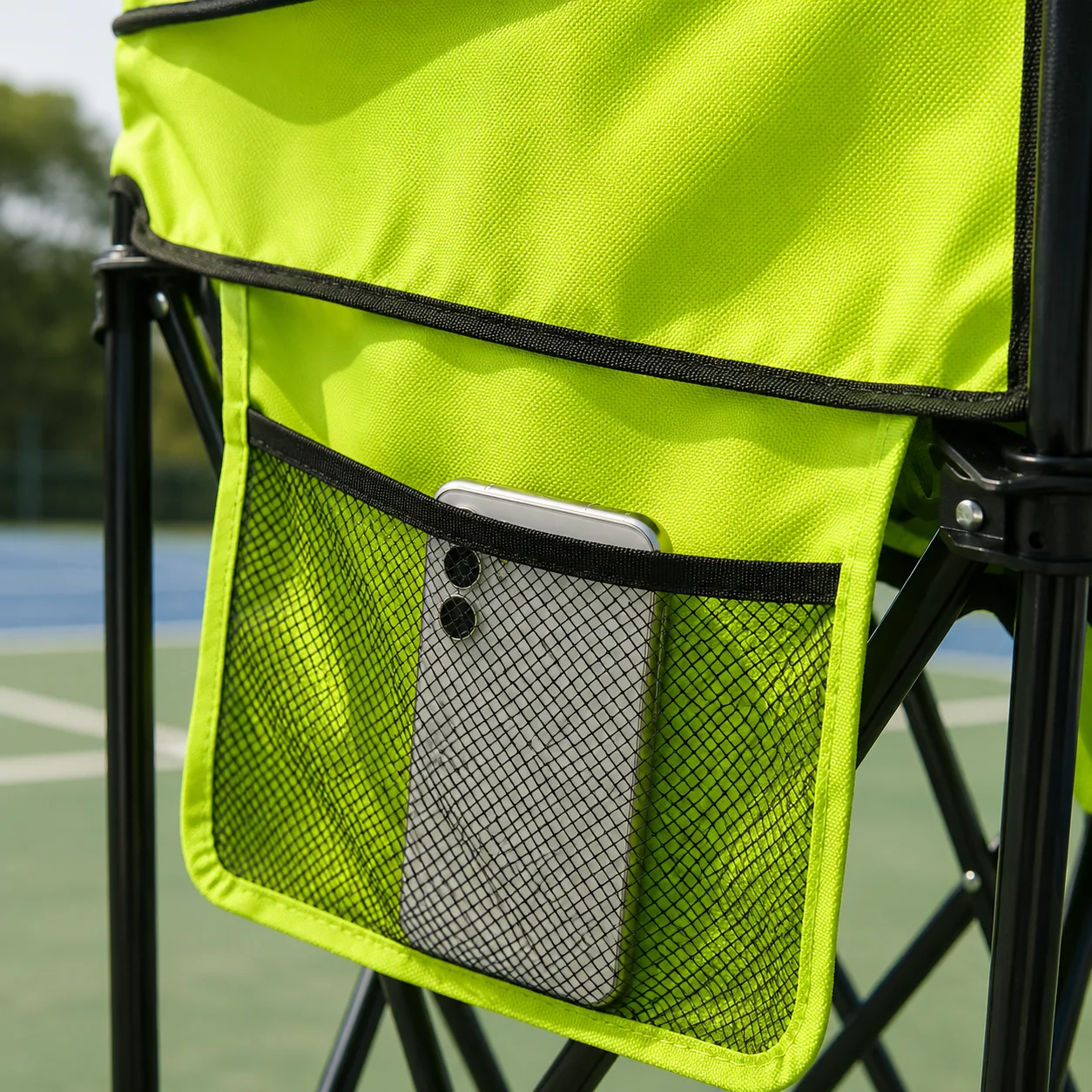Foldable Tennis Ball Cart Caster Wheels Tennis Ball Cart Mesh Pocket for Training Workouts Portable Tennis Ball Cart