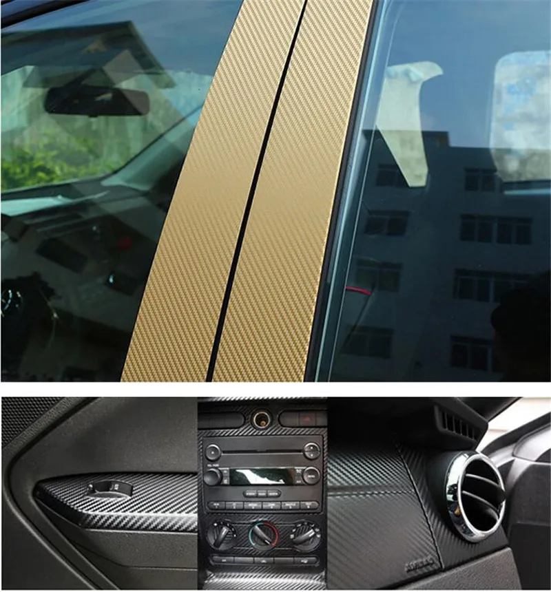50cmx200cm 3D Carbon Fiber Vinyl Car Wrap Sheet Roll Film Car Stickers and Decals Motorcycle Car Styling Accessories Automobiles